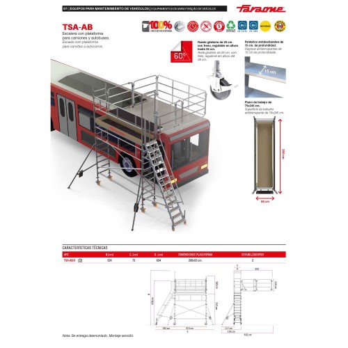 TSA-AB | Escalera con plataforma para autobuses