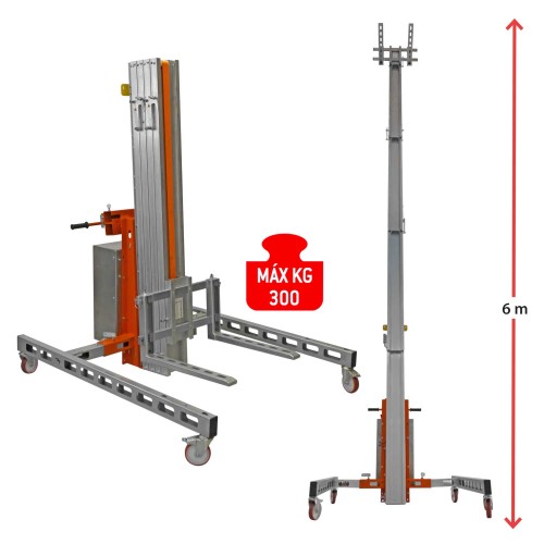 HW-BIGEL | Elevador de materiales en aluminio, máximo 300 kg.