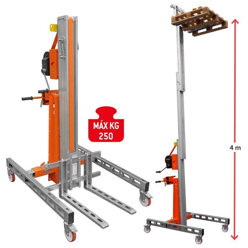 HW-S | Elevador de materiales en aluminio, manual.