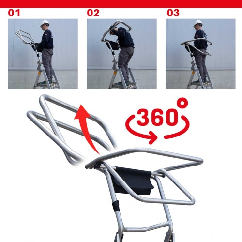 PL-COMPACT | Escalera plegable con amplia plataforma de trabajo