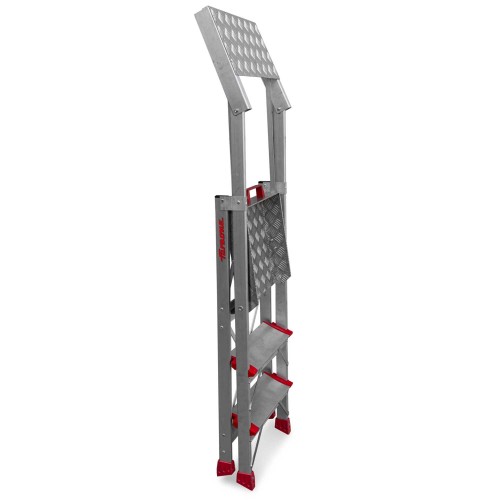 PL-PICK | Escalera plegable con amplia plataforma de trabajo y bandeja superior