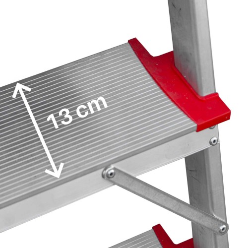 PL-PICK | Escalera plegable con amplia plataforma de trabajo y bandeja superior