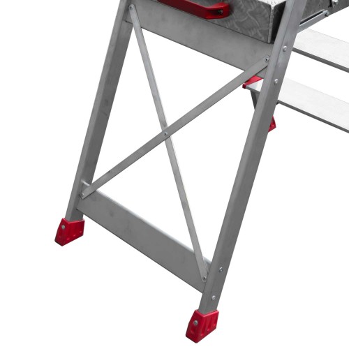 PL-PICK | Escalera plegable con amplia plataforma de trabajo y bandeja superior
