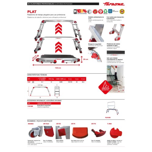 PLAT | Plataforma de trabajo plegable y regulable en altura