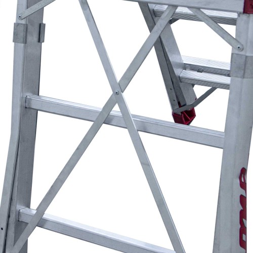 PLS-COMPACT | Escalera plegable con amplia plataforma y altura regulable