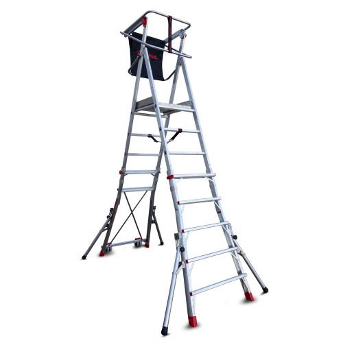 PLS | Escalera con amplia plataforma, estabilizadores de serie y 5 peldaños.