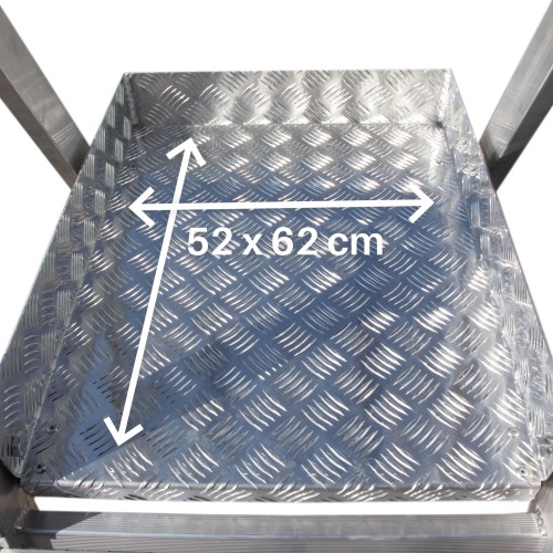 PLS | Escalera con amplia plataforma y altura regulable