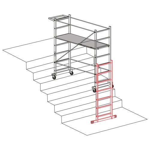 R180-6 | Kit de aluminio de ancho 97 cm para escalinatas para RAPIDO 180