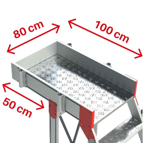 SB45 | Escalera de aluminio con plataforma y vuelo| Inclinación de 45º