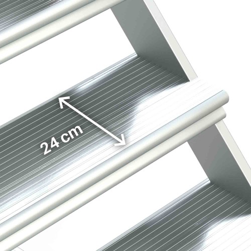 SB45 | Escalera de aluminio con plataforma y vuelo| Inclinación de 45º