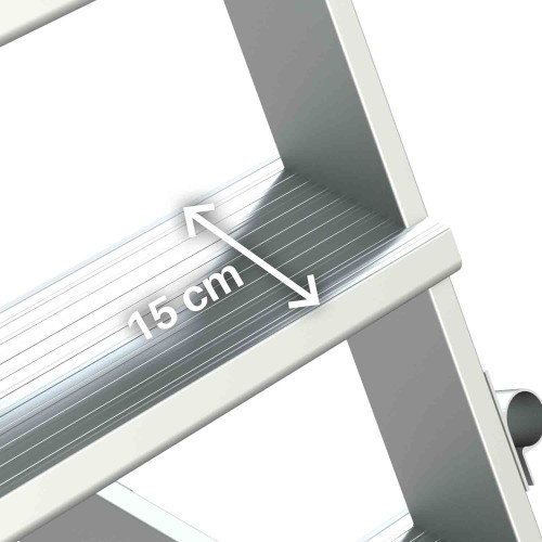 SB60 | Escalera de aluminio con plataforma y vuelo| Inclinación de 60º