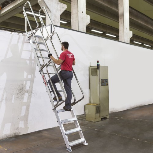 SG60 | Escalera de aluminio fija para entreplantas y altillos | Inclinación 60º