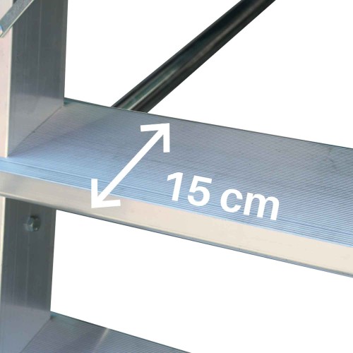 SMTS | Escalera de almacén con plataforma, ruedas y estabilizadores a partir del modelo SMTS120.