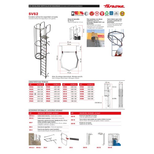 SVS2 | Escalera vertical de seguridad con jaula de protección