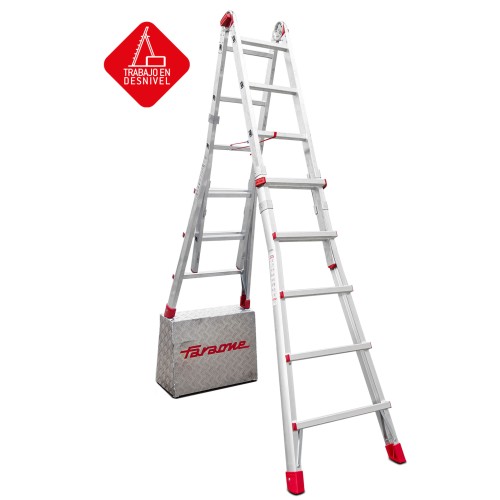 TELES | Escalera telescópica de aluminio multiusos súper profesional Peldaños 10+10
