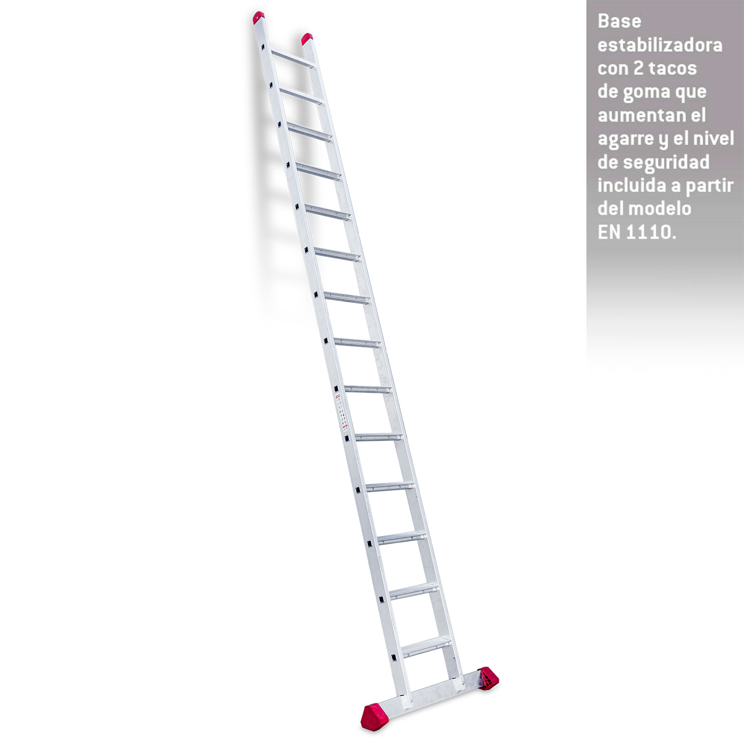EN1100 | Escalera de apoyo con peldaños anchos Longitud de la escalera 419 cm.