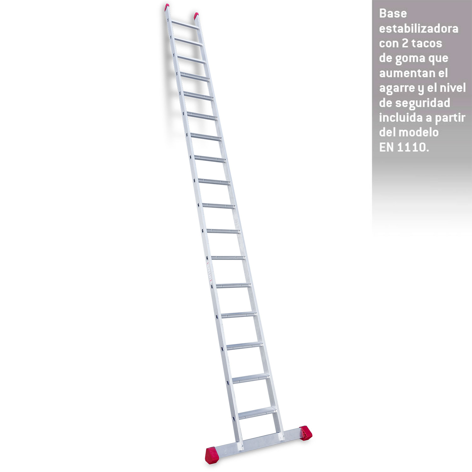 EN1100 | Escalera de apoyo con peldaños anchos Longitud de la escalera 503 cm.
