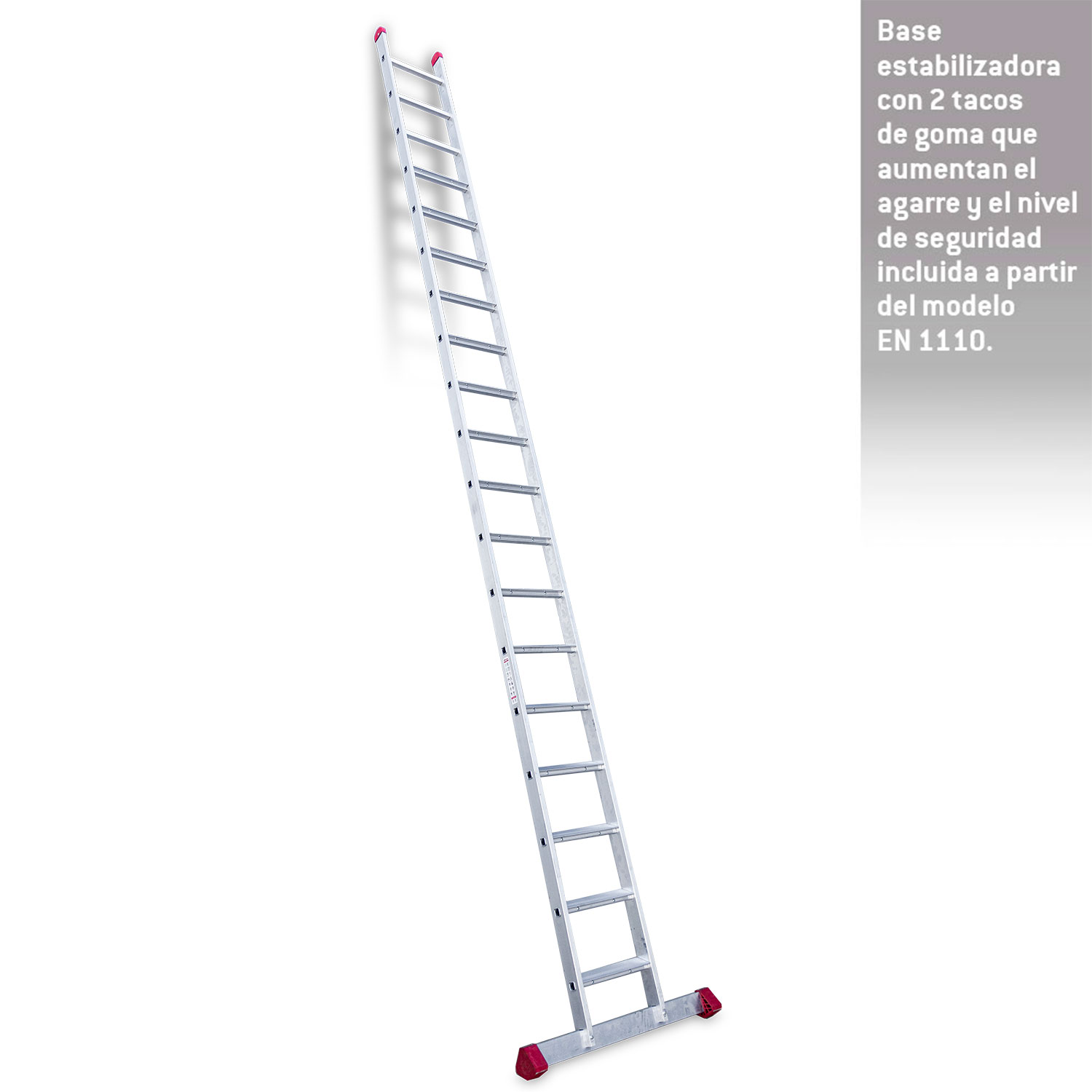 EN1100 | Escalera de apoyo con peldaños anchos Longitud de la escalera 559 cm.