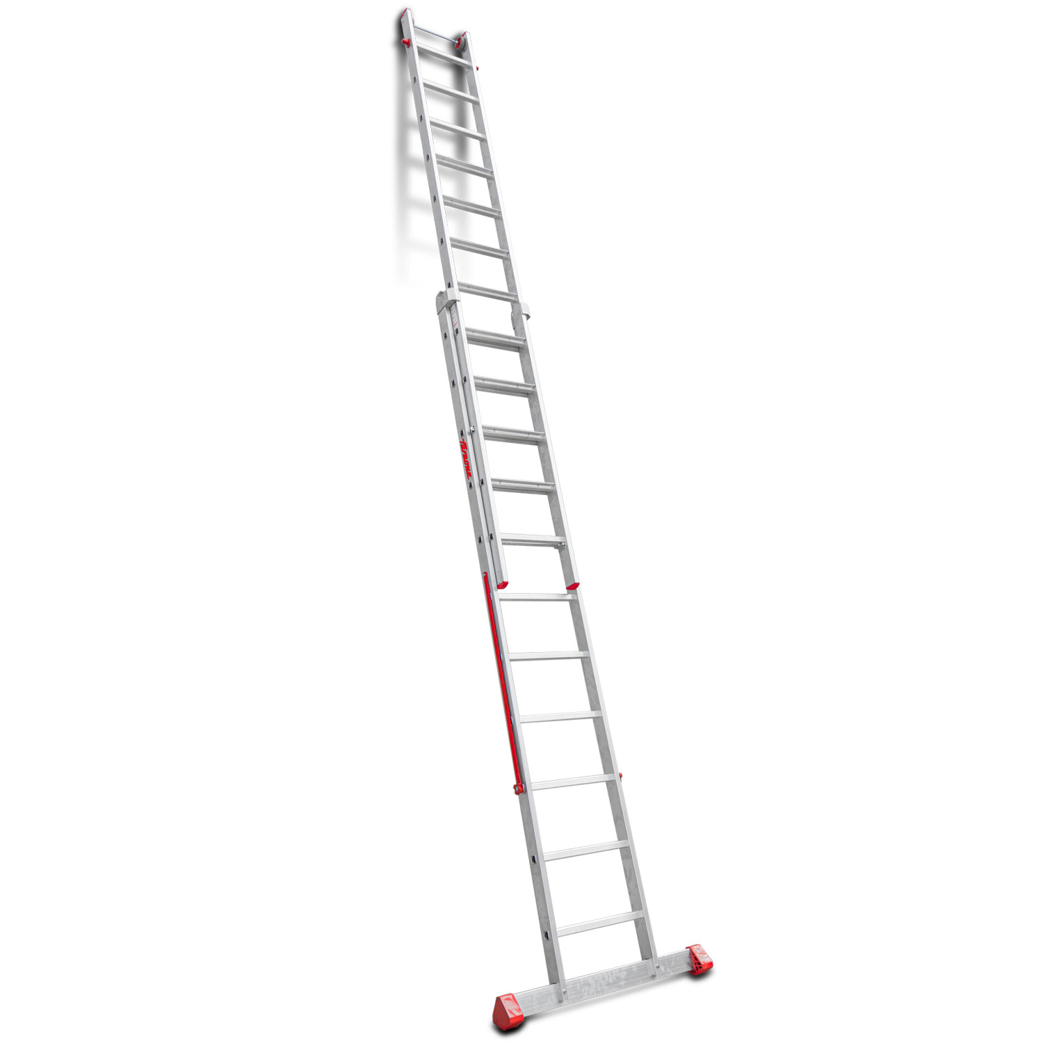 EN1400 | Escalera multiuso de 2 tramos con peldaños cómodos Peldaños 11+12