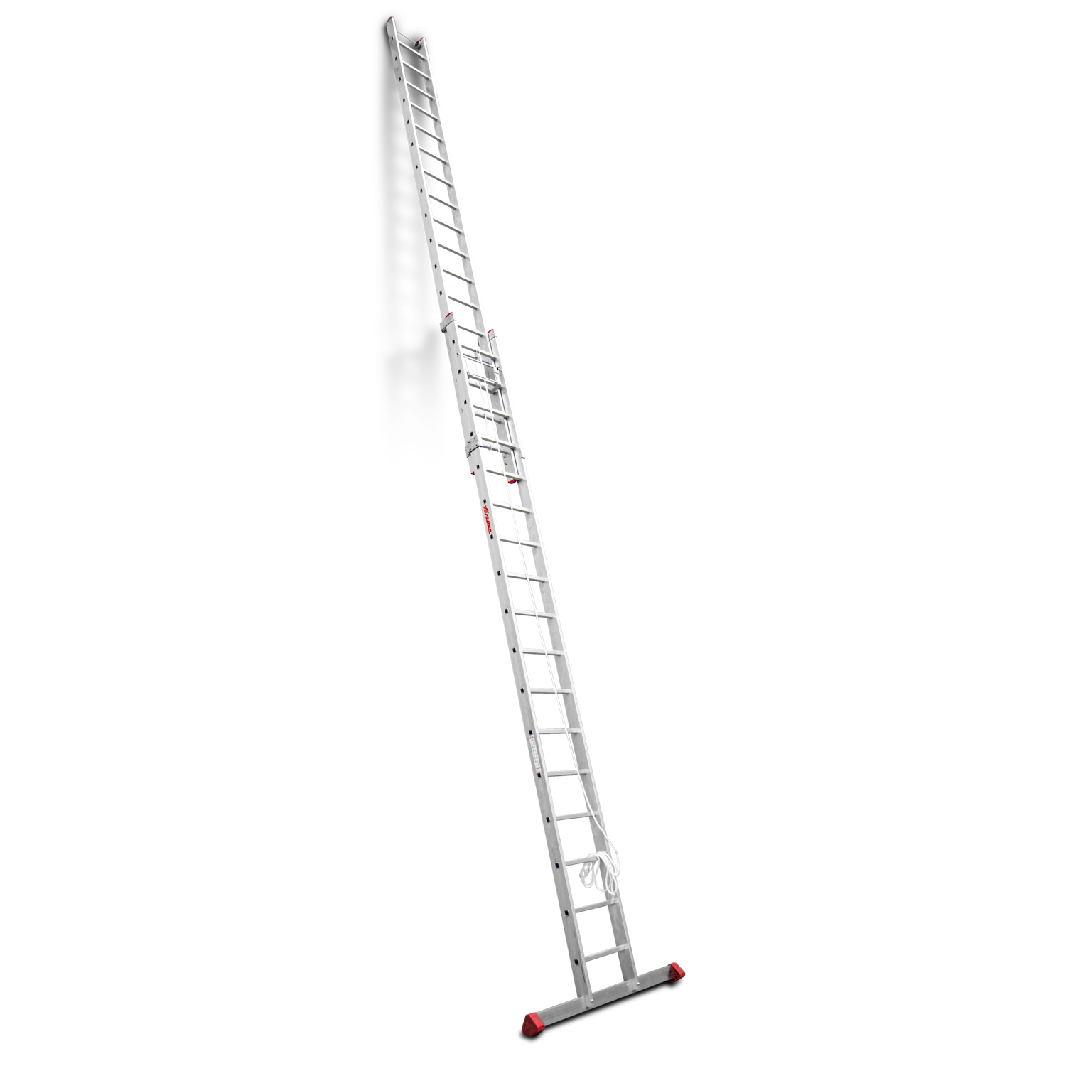 EN200 | Escalera de aluminio extensible con cuerda Peldaños 17+17