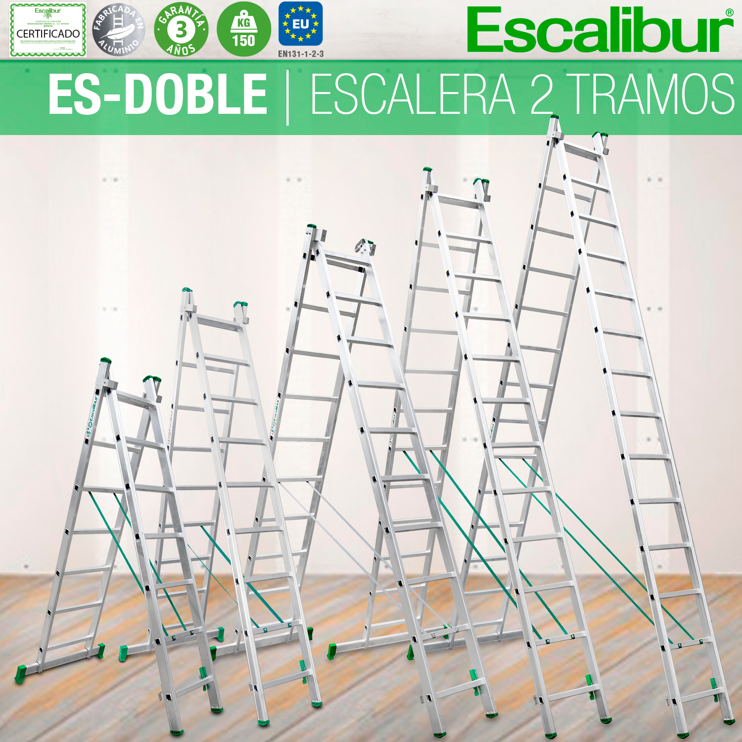 ES-DOBLE | Escalera de bricolaje de 2 tramos