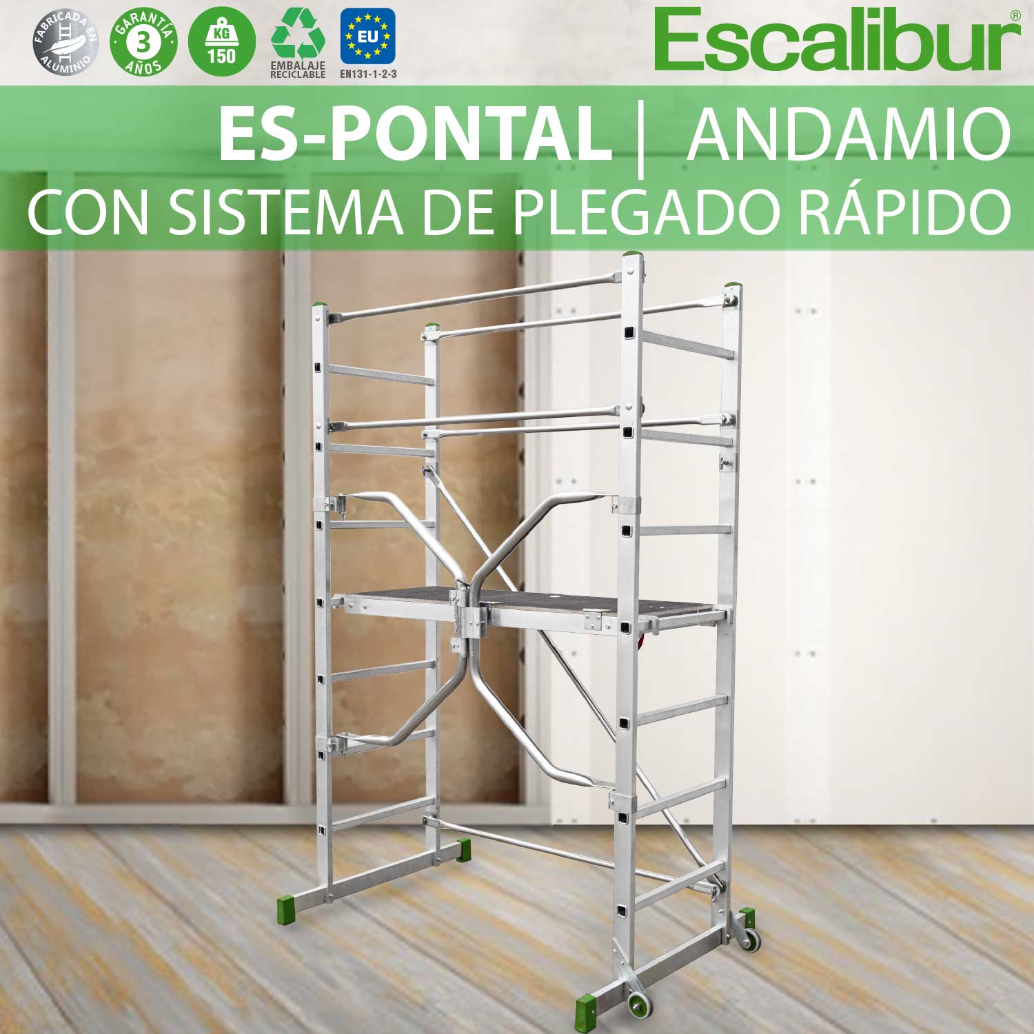 ES-PONTAL | Miniandamio de aluminio con sistema de plegado rápido