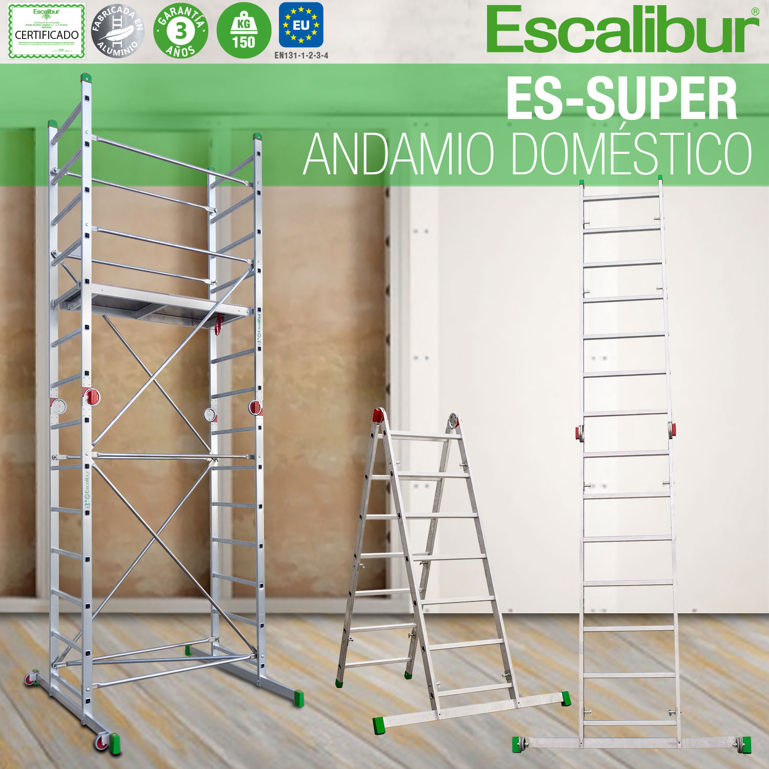 ES-SUPER | Miniandamio de aluminio multiusos de uso