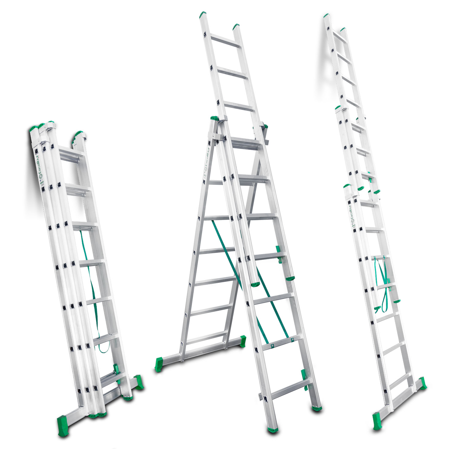 ESCALERA 3 TRAMOS CON BASE 7 PELDAÑOS