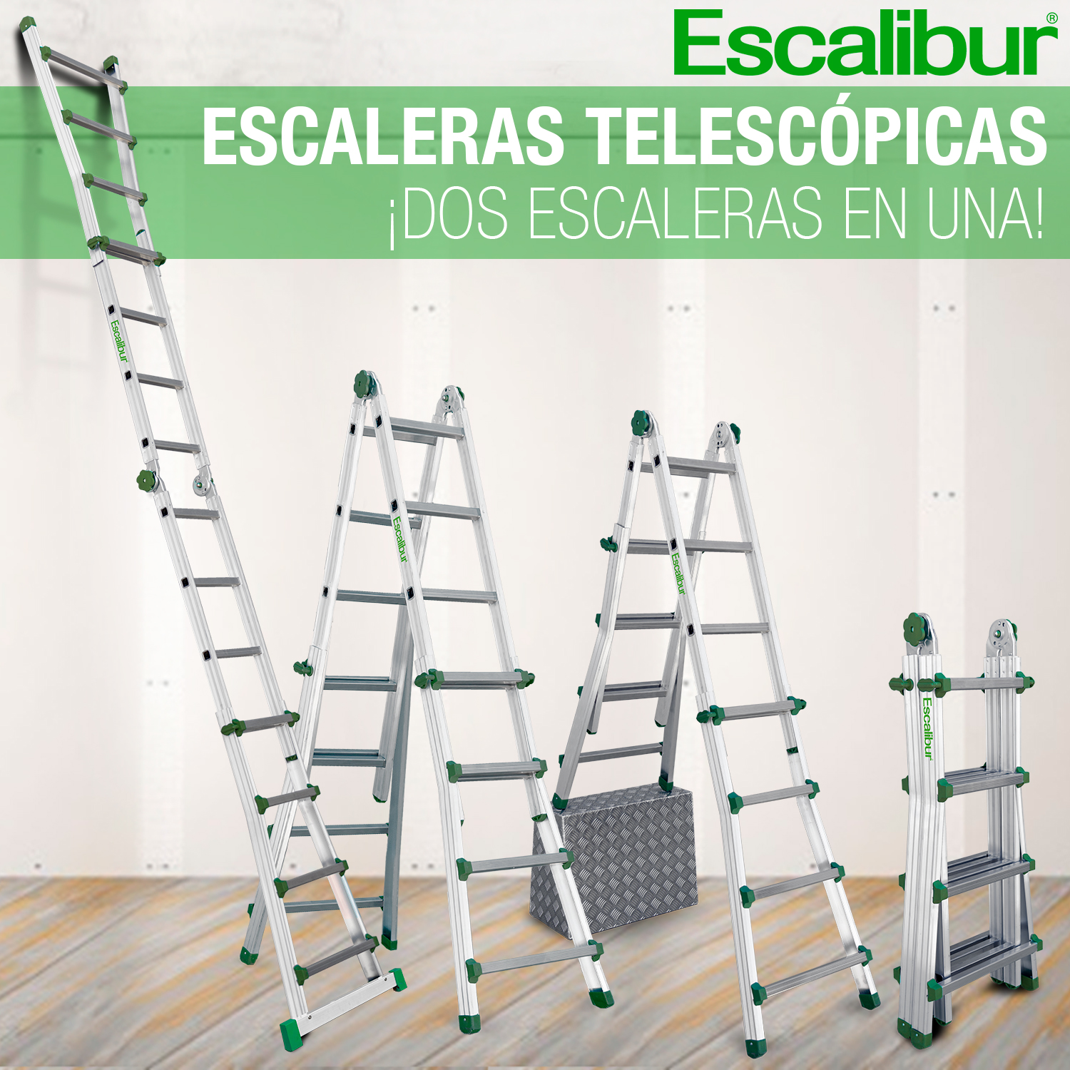 ES-TELE | Escalera telescópica multiusos de uso doméstico