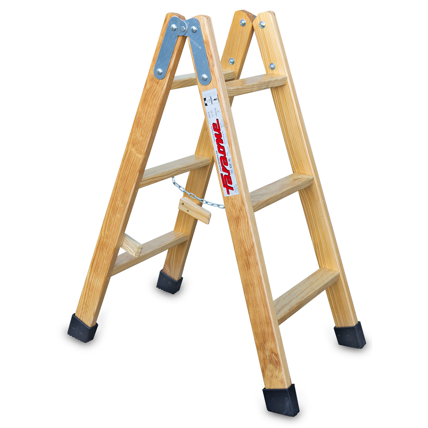 LDB | Escalera doble subida de madera Peldaños 3+3