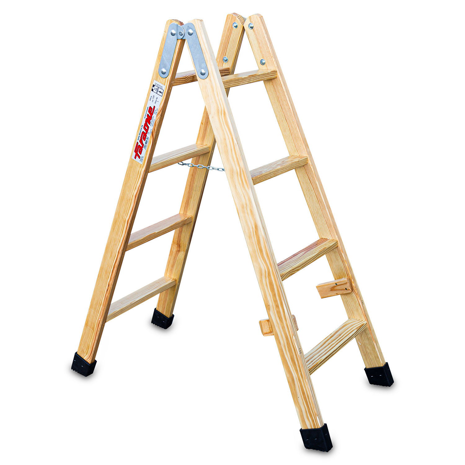 LDB | Escalera doble subida de madera Peldaños 4+4