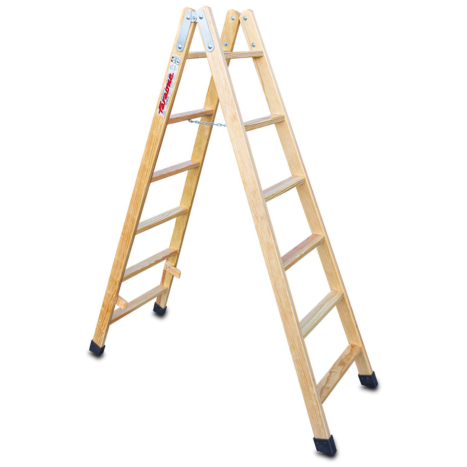 LDB | Escalera doble subida de madera Peldaños 6+6