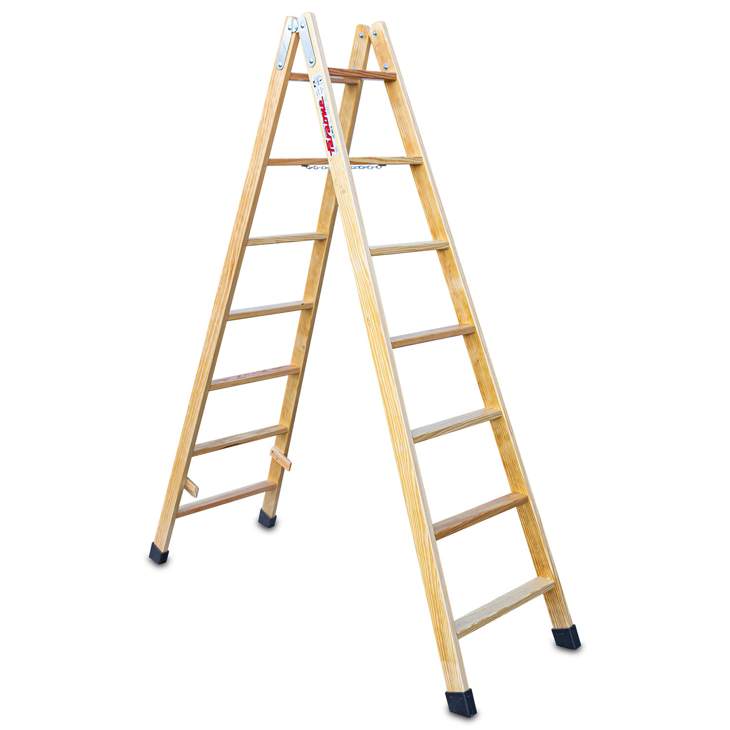 LDB | Escalera doble subida de madera Peldaños 7+7