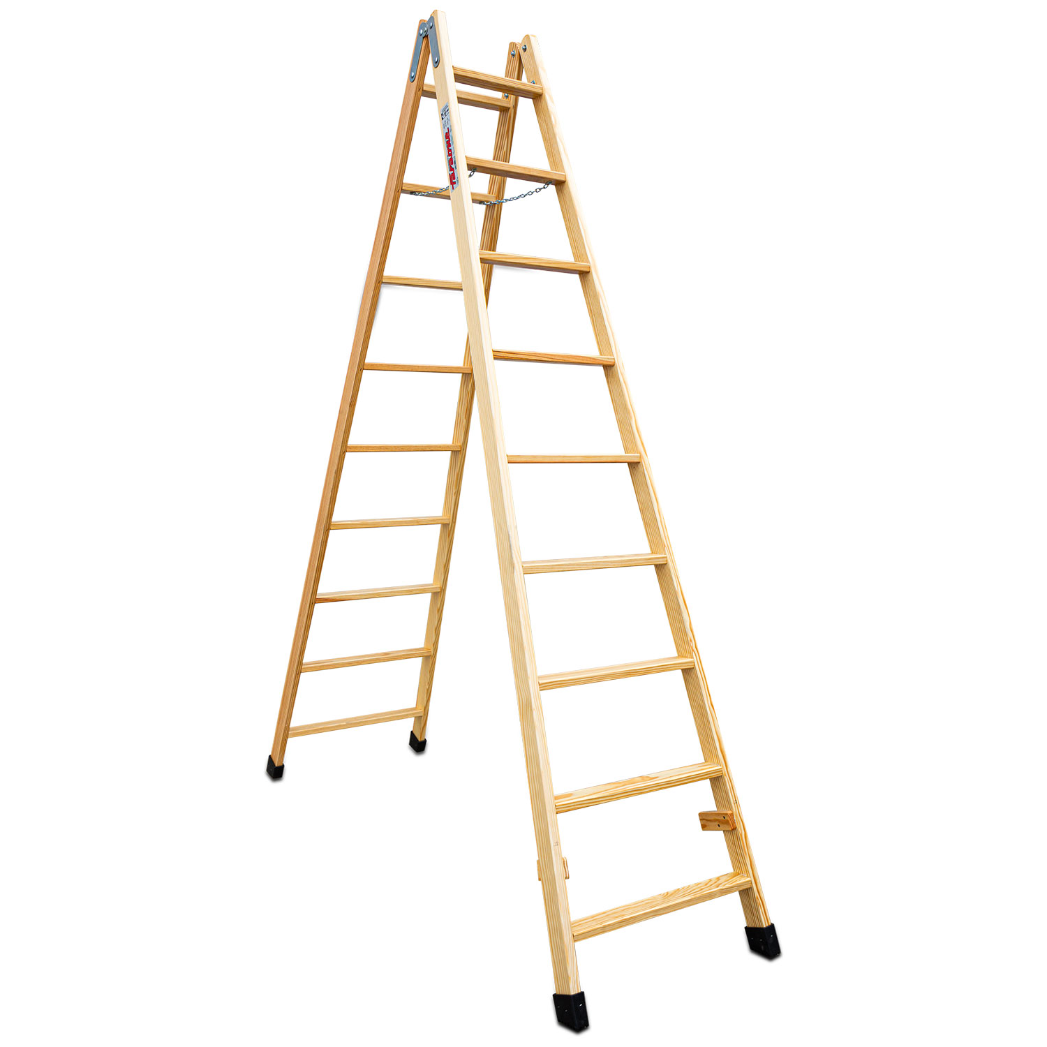 LDB | Escalera doble subida de madera Peldaños 9+9