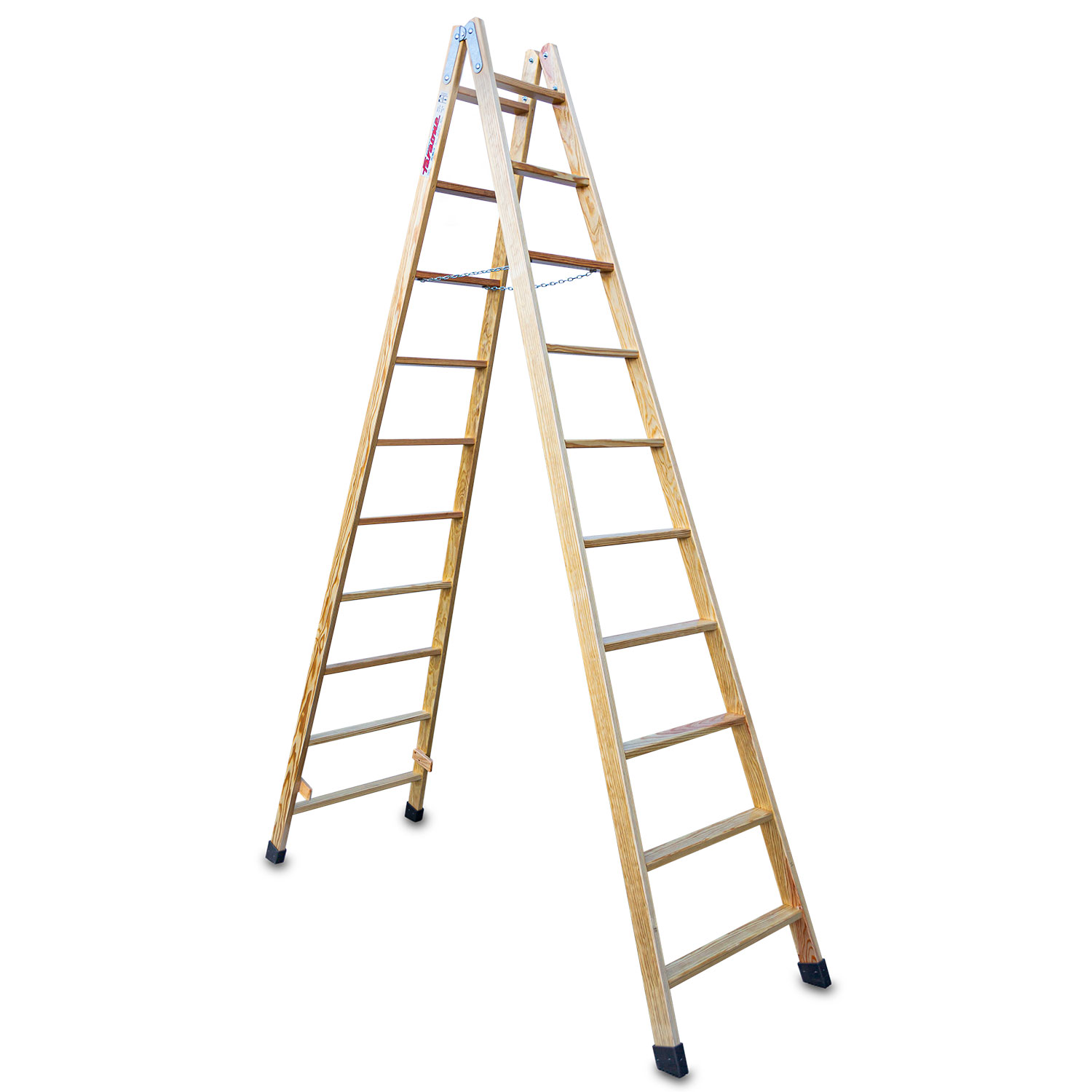 LDB | Escalera doble subida de madera Peldaños 10+10