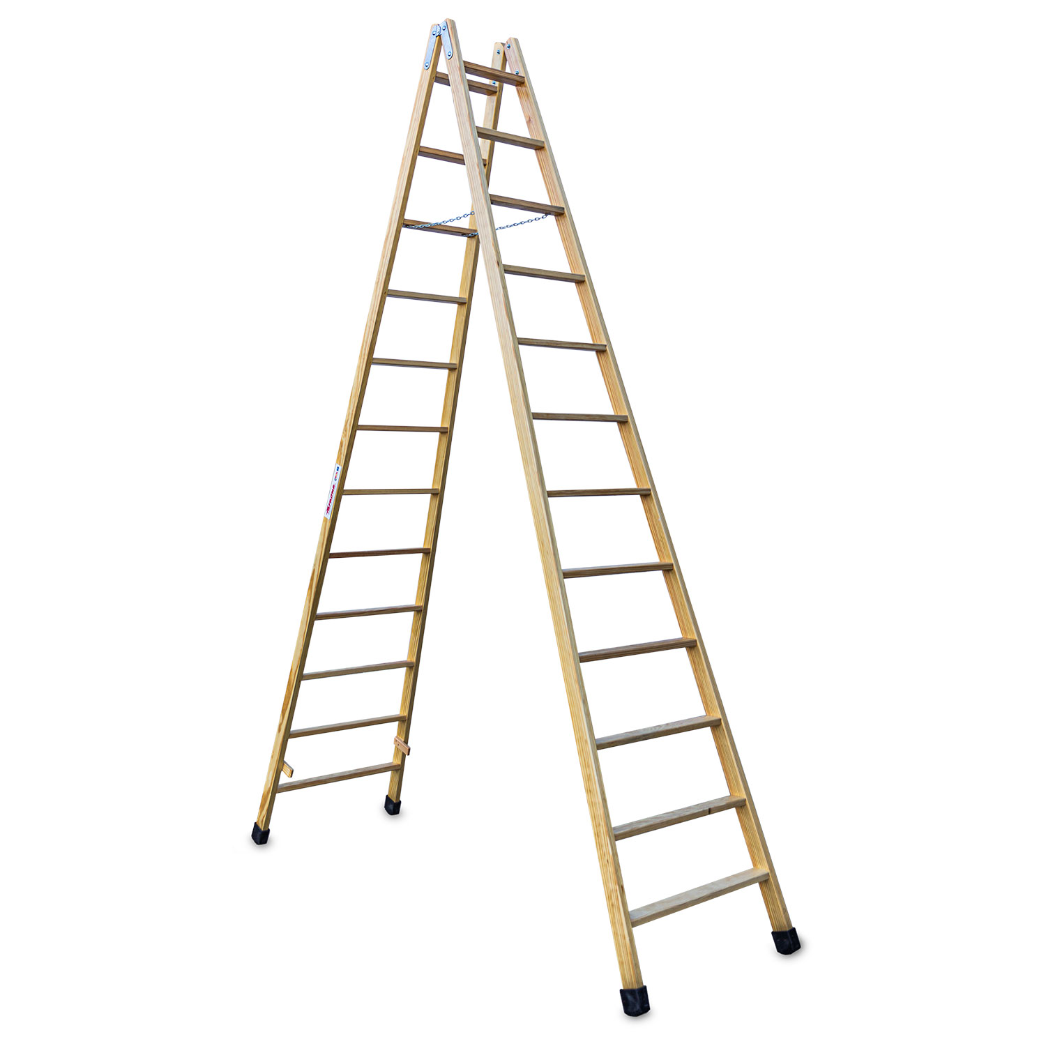 LDB | Escalera doble subida de madera Peldaños 12+12