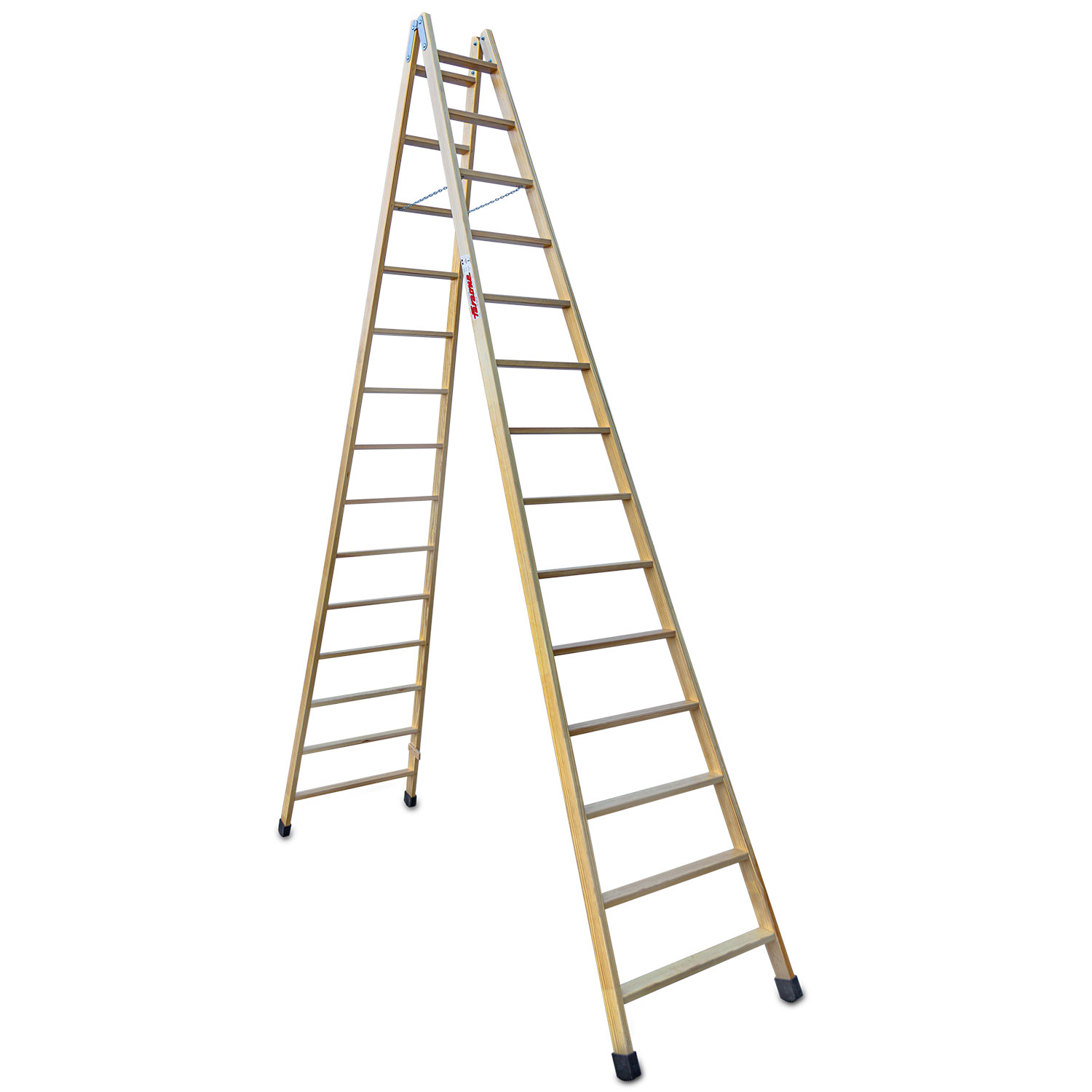 LDB | Escalera doble subida de madera Peldaños 14+14