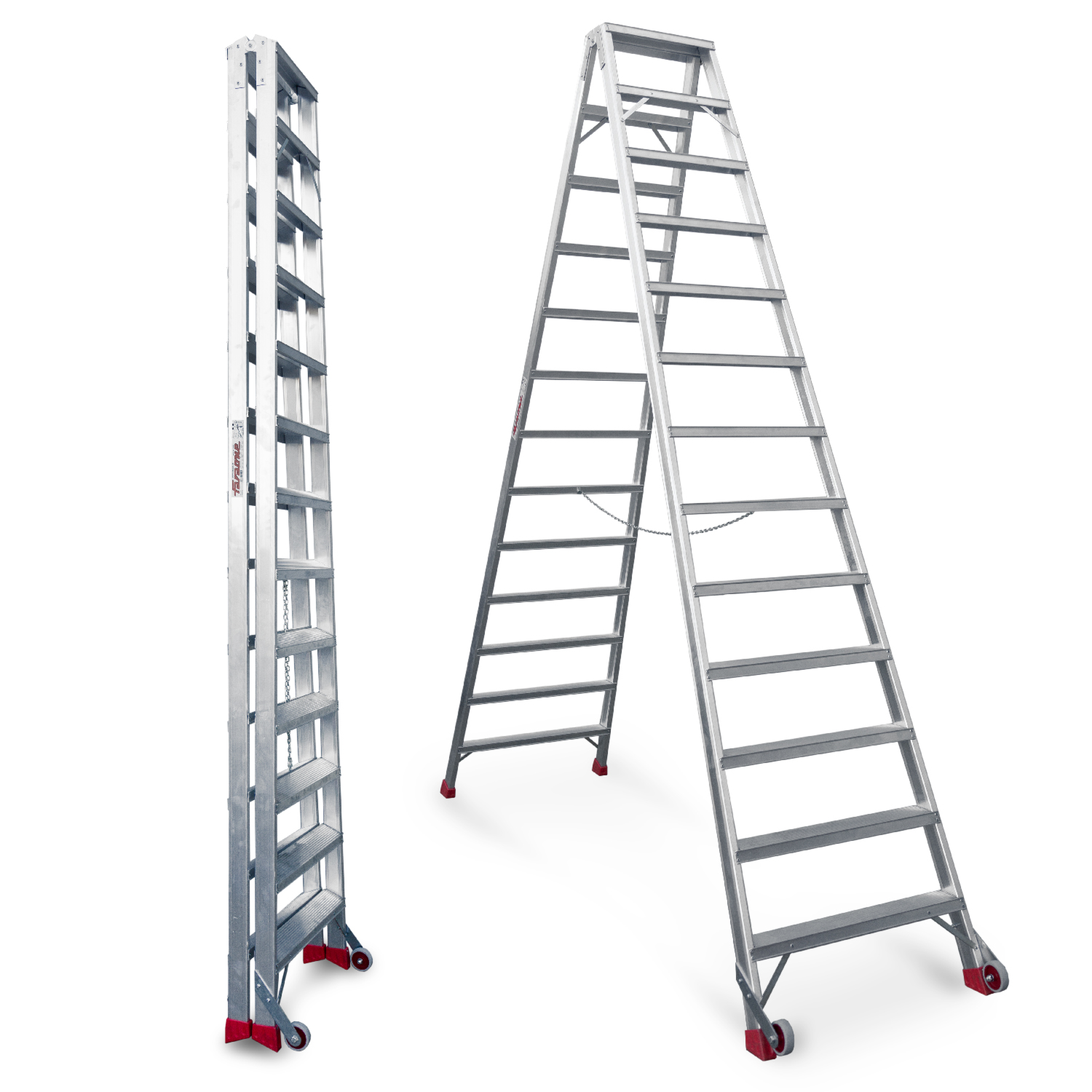 NDS | Escalera de tijera de doble subida Peldaños 13+13