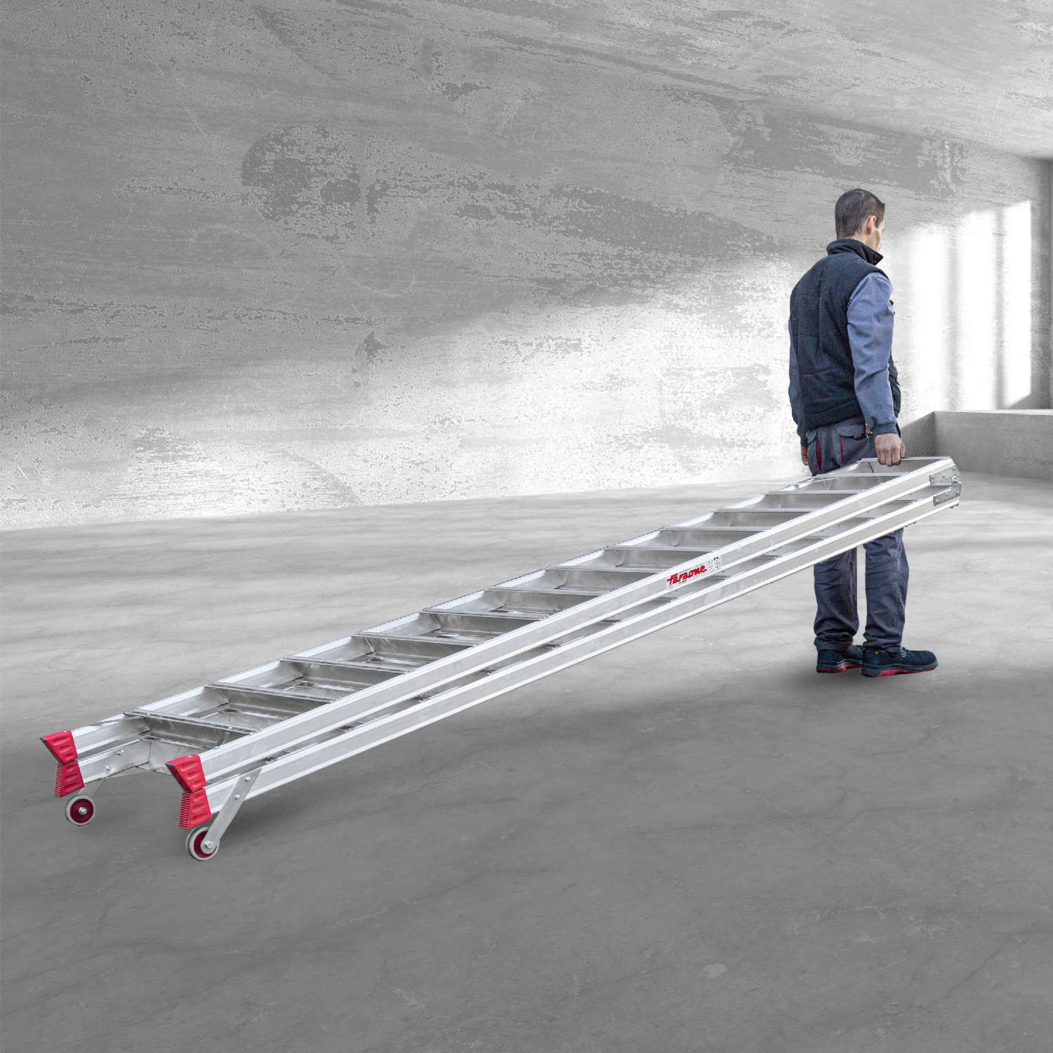 NDS | Escalera de tijera de doble subida Peldaños 13+13