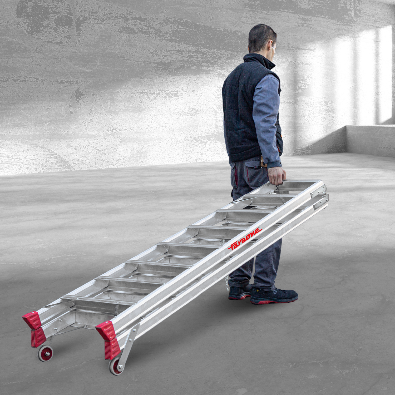 NDS | Escalera de tijera de doble subida Peldaños 8+8