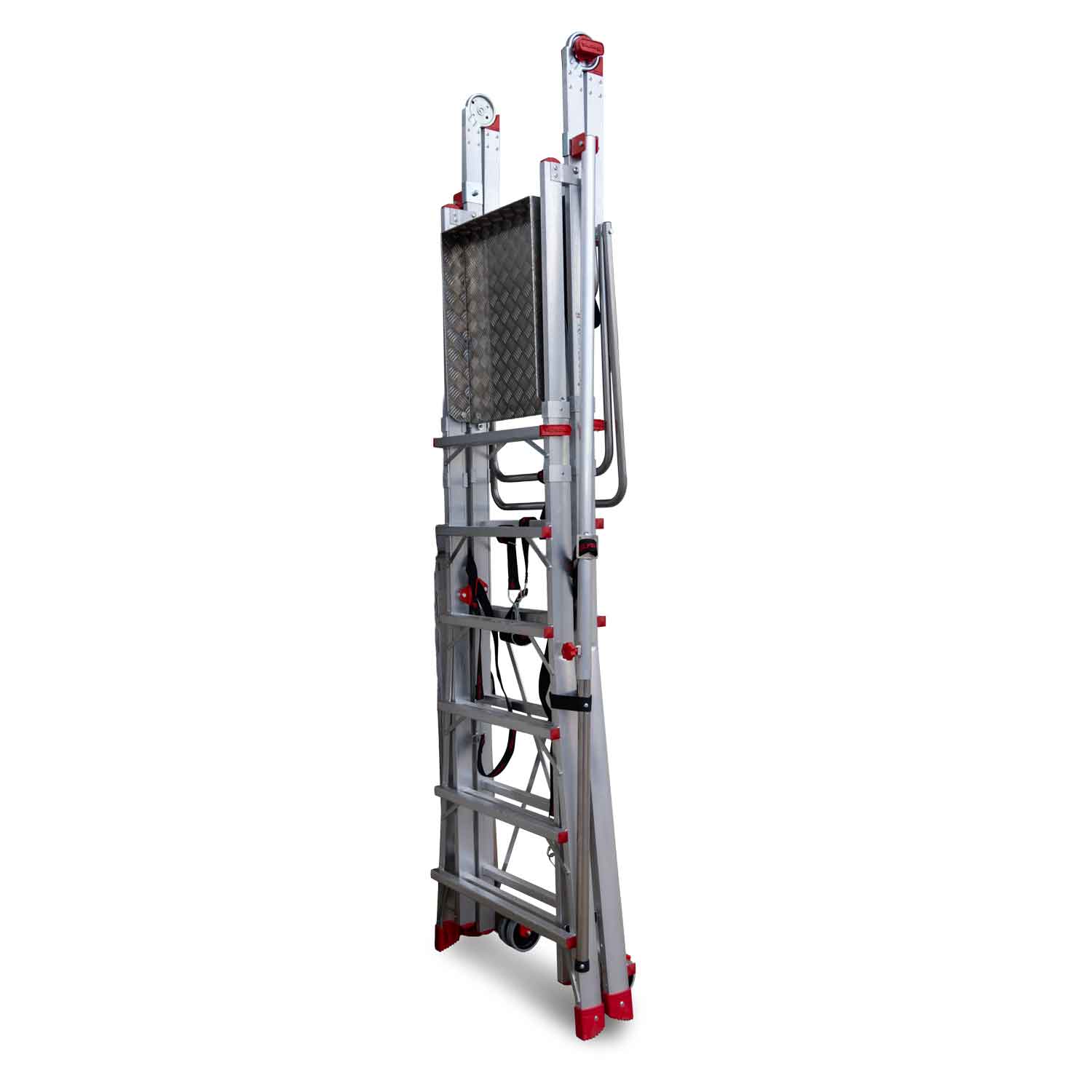 PLS | Escalera con amplia plataforma, , estabilizadores de serie y 6 peldaños. .
