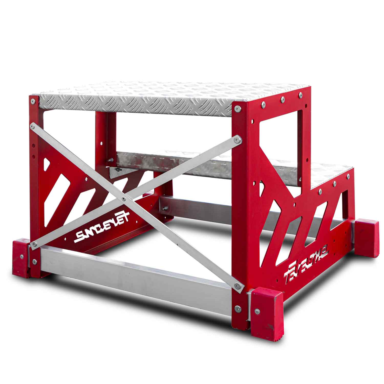 Taburete profesional sin ruedas para la industria de 2 peldaños. (Se envía montado)