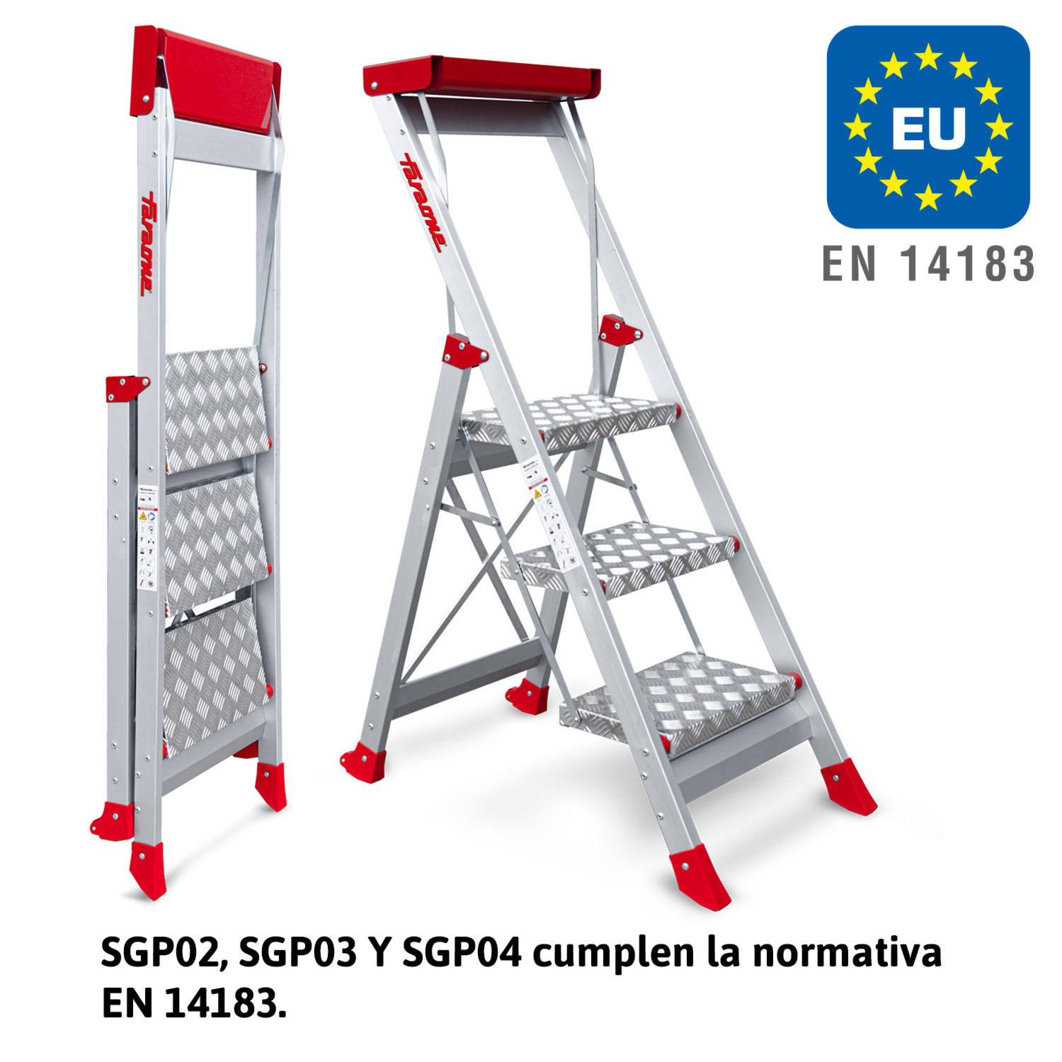 SGP | Taburete de alta seguridad en aluminio Peldaños 3