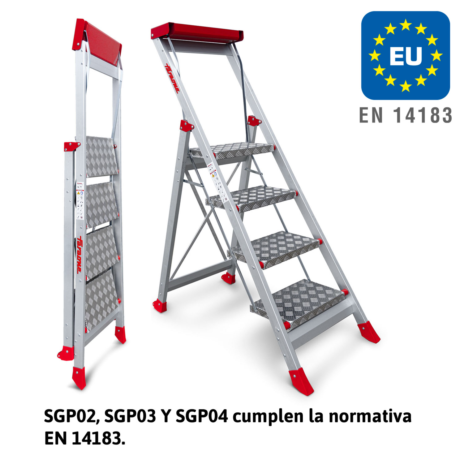 SGP | Taburete de alta seguridad en aluminio Peldaños 4