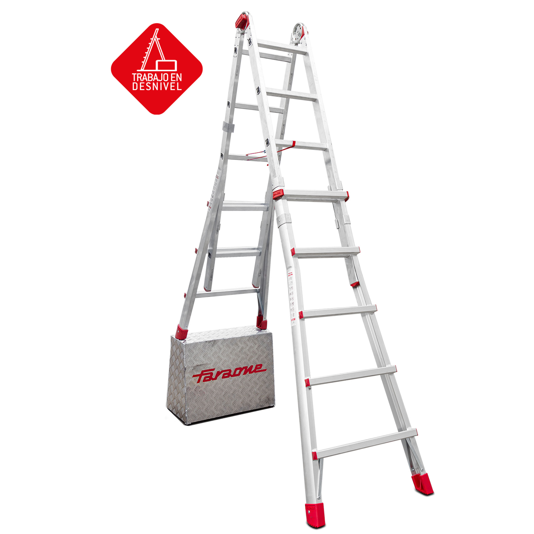 TELES | Escalera telescópica de aluminio multiusos súper profesional Peldaños 10+10