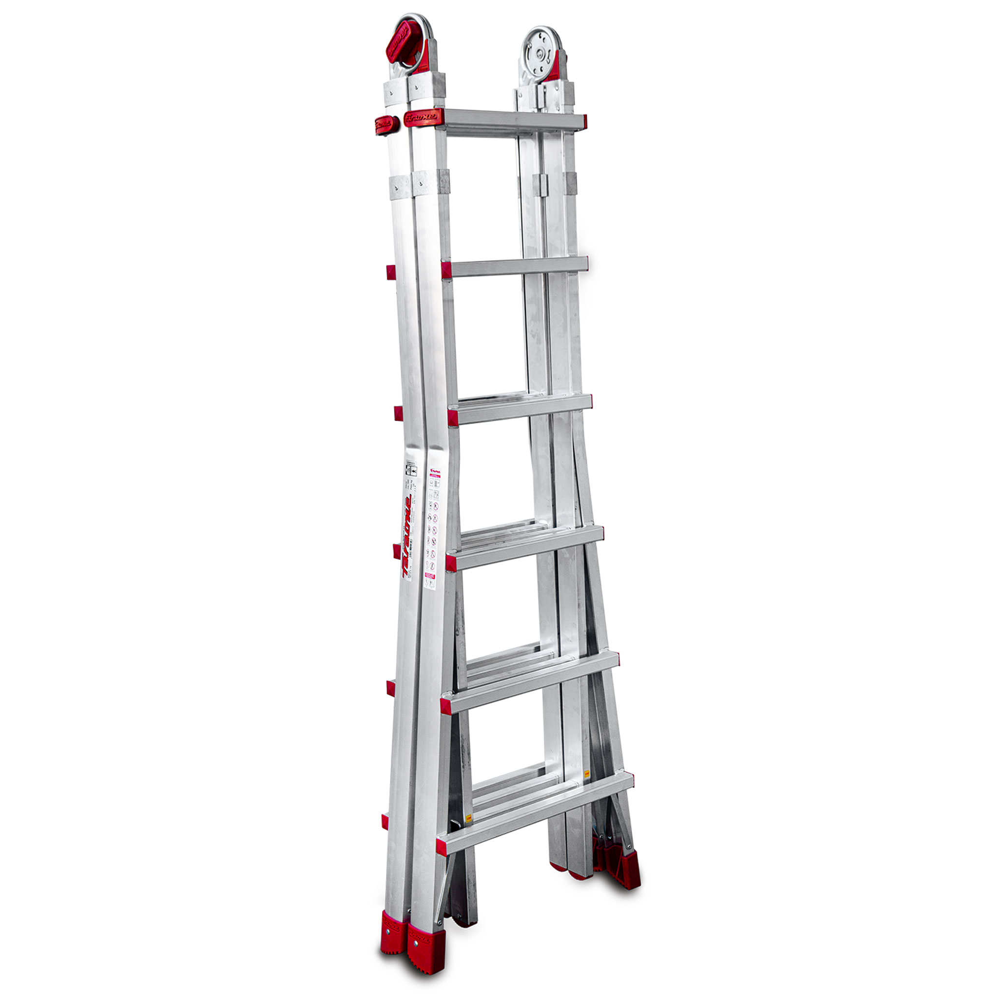 TELES | Escalera telescópica de aluminio multiusos súper profesional Peldaños 12+12