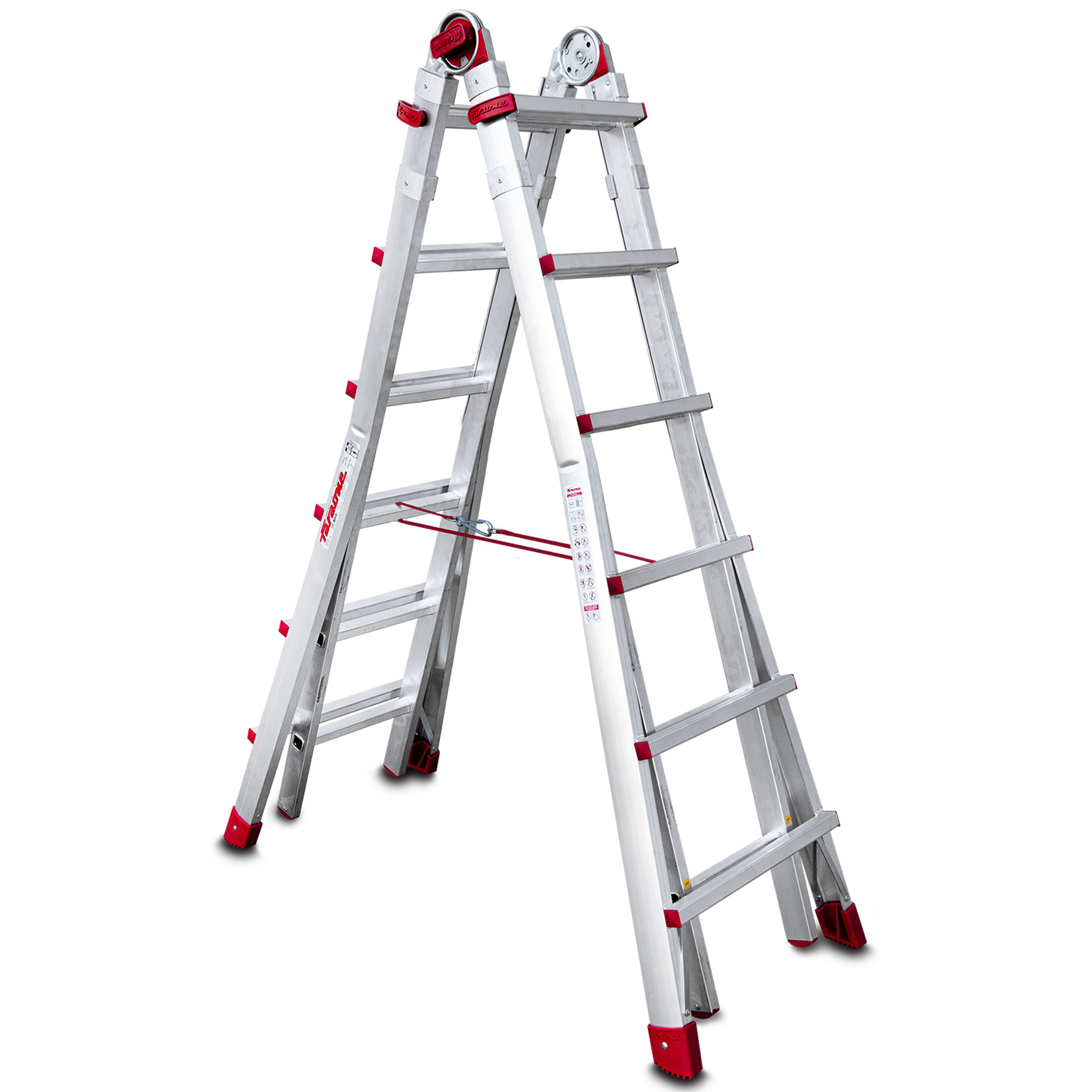 TELES | Escalera telescópica de aluminio multiusos súper profesional Peldaños 12+12