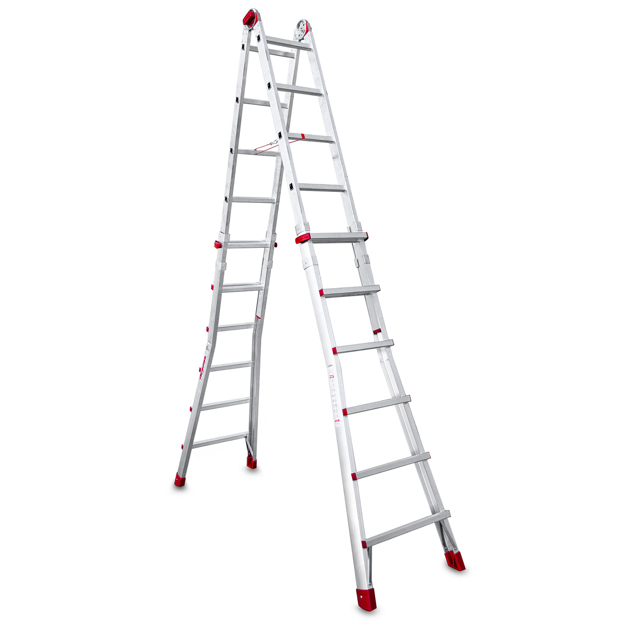 TELES | Escalera telescópica de aluminio multiusos súper profesional Peldaños 12+12