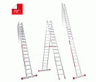 EN1400 | Escalera multiuso de 2 tramos con peldaños cómodos Peldaños 16+17