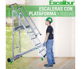 ESCALERAS CON PLATAFORMA Y RUEDAS